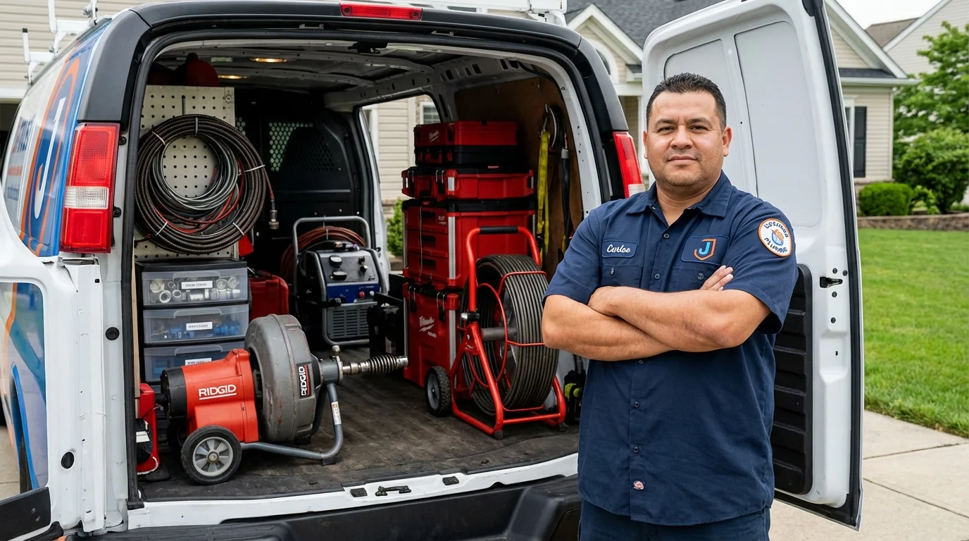 Professional drain cleaning equipment and Johns Plumbing LLC plumber in Stone Mountain