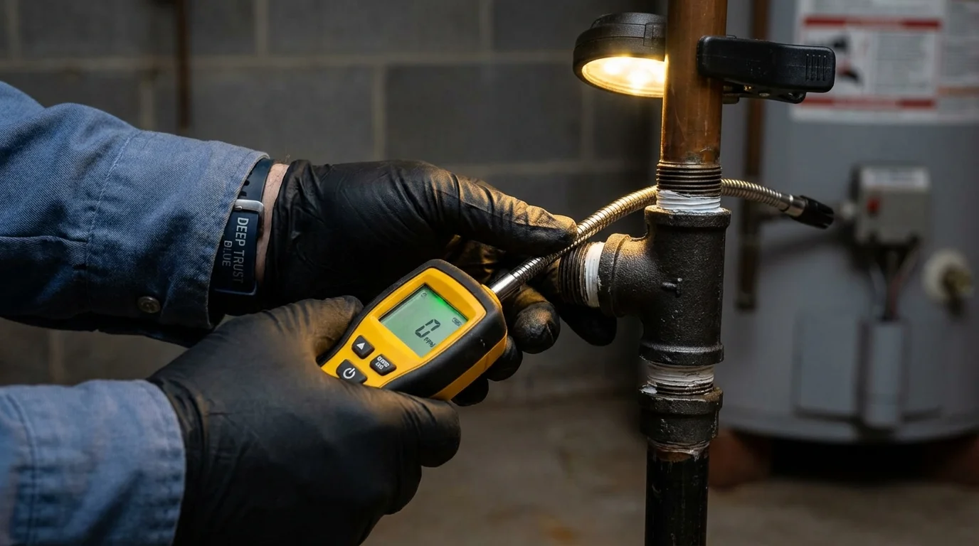Gas leak detection with electronic sniffer by Johns Plumbing LLC in Stone Mountain