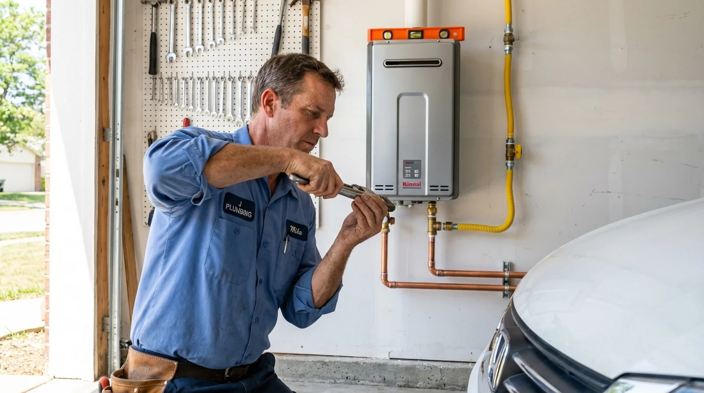 Tankless water heater installation by a Johns Plumbing LLC plumber in Stone Mountain